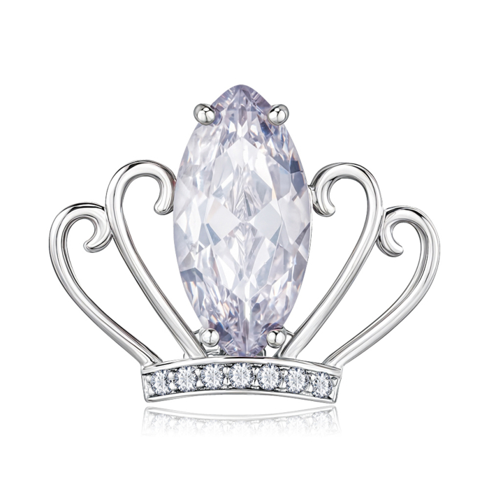 Срібна брошка з фіанітами. Артикул XZ0046-SH/12/1