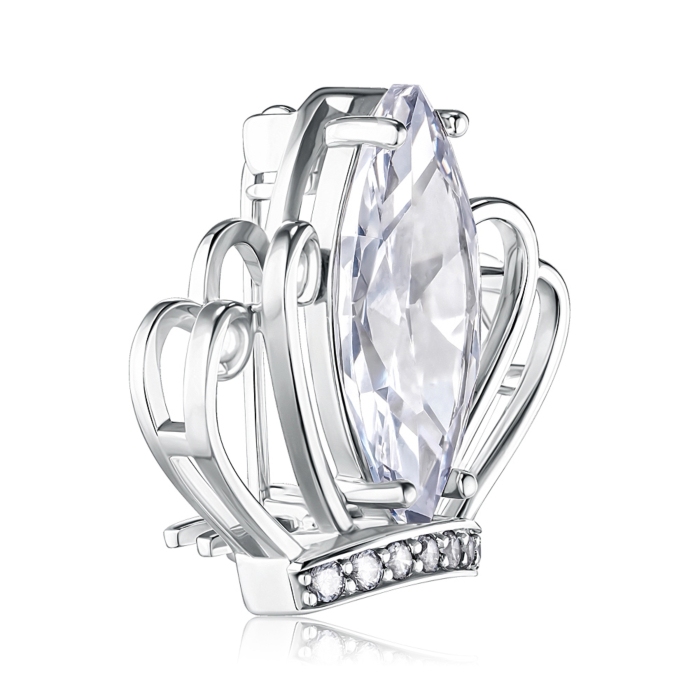 Срібна брошка з фіанітами. Артикул XZ0046-SH/12/1