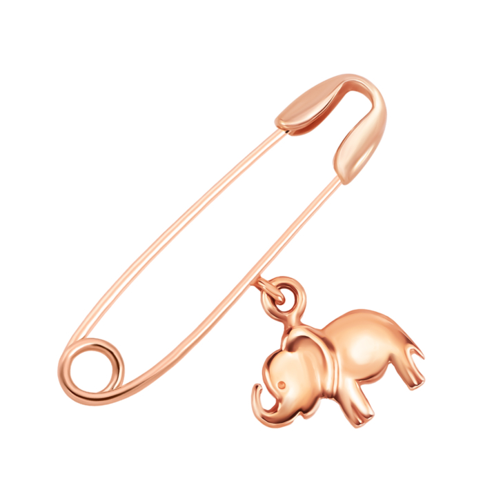 Золотая брошь-булавка Слоник. Артикул UG5600097410101