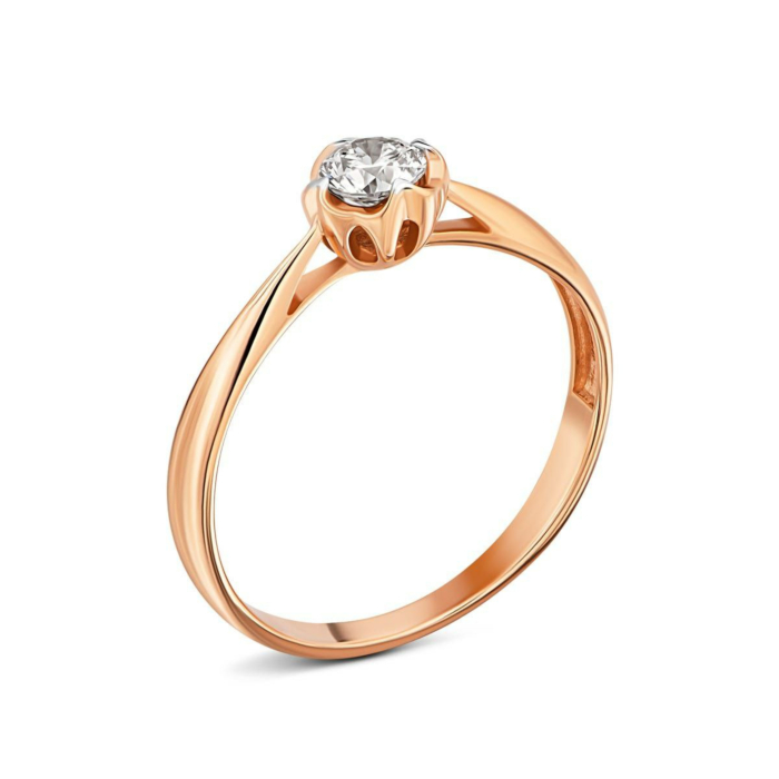 Золотое кольцо с бриллиантом. Артикул UG51101002201