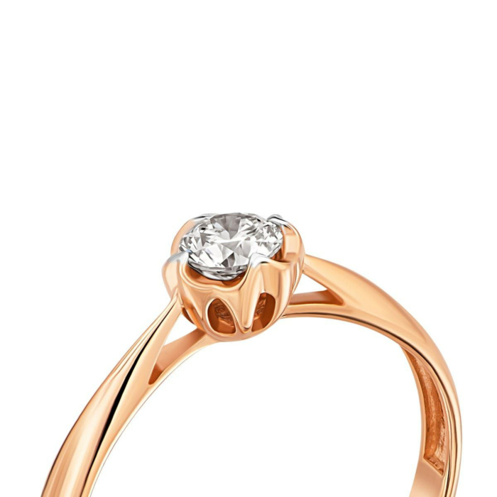 Золотое кольцо с бриллиантом. Артикул UG51101002201