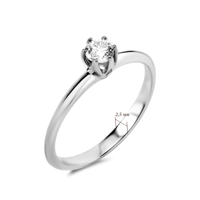 Золота каблучка з діамантом. Артикул UG518/0112/02/02/02