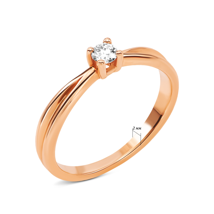 Золотое кольцо с бриллиантом. Артикул UG5180001/01/00/0051