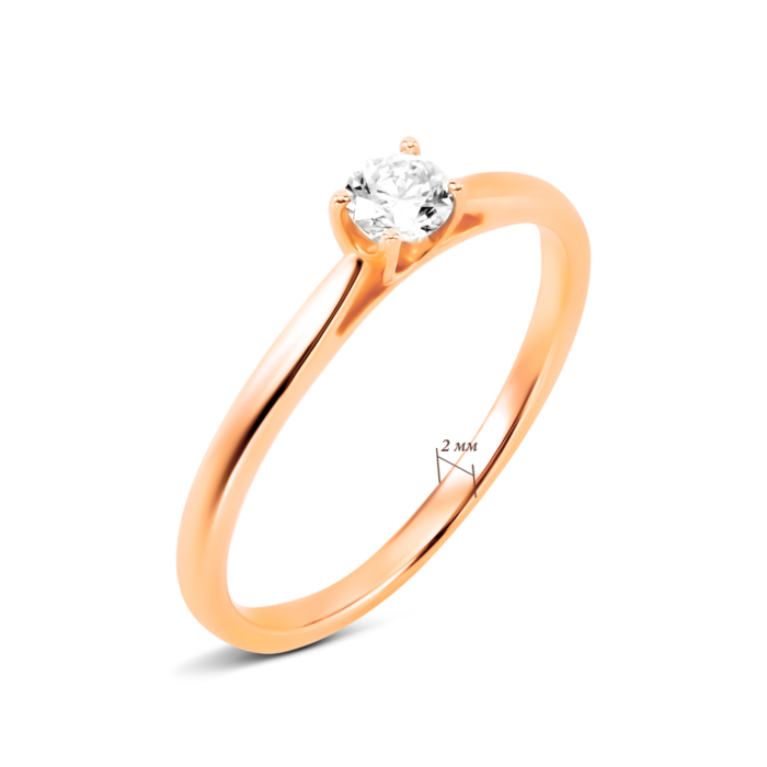Золотое кольцо с бриллиантом. Артикул UG51191239201