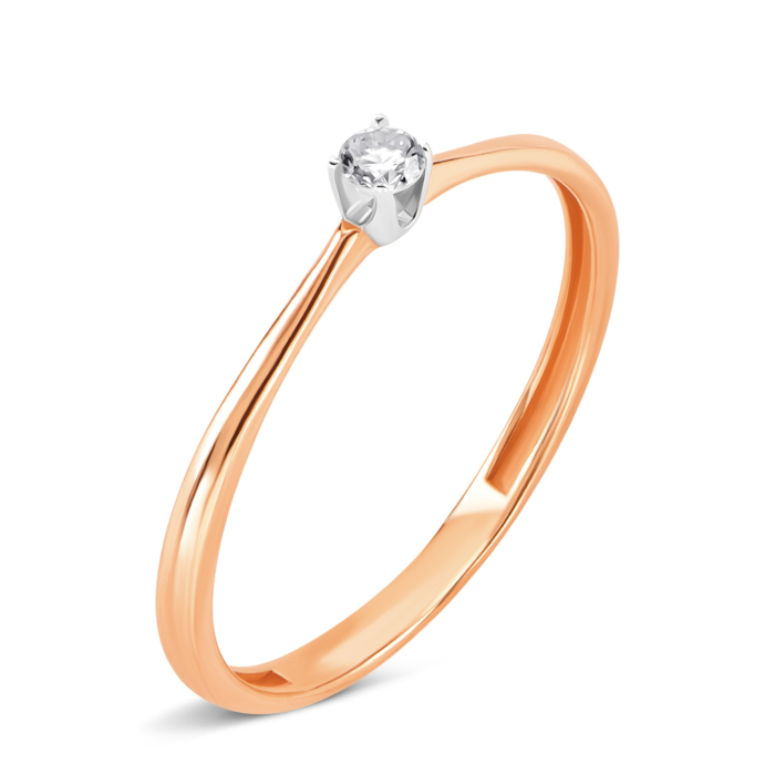 Золотое кольцо с бриллиантом. Артикул UG518/0151/01/01/01