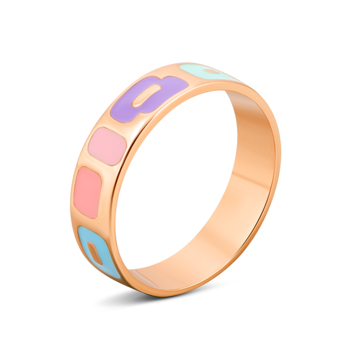 Золотое кольцо с эмалью.Артикул UG51/101/035