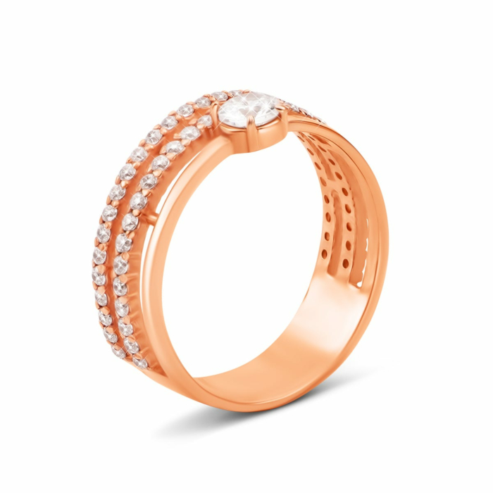 Золота каблучка з фіанітами.Артикул UG511/0187/00/01/01