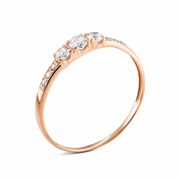 Золота каблучка з фіанітами.Артикул UG511/0281/00/01/01