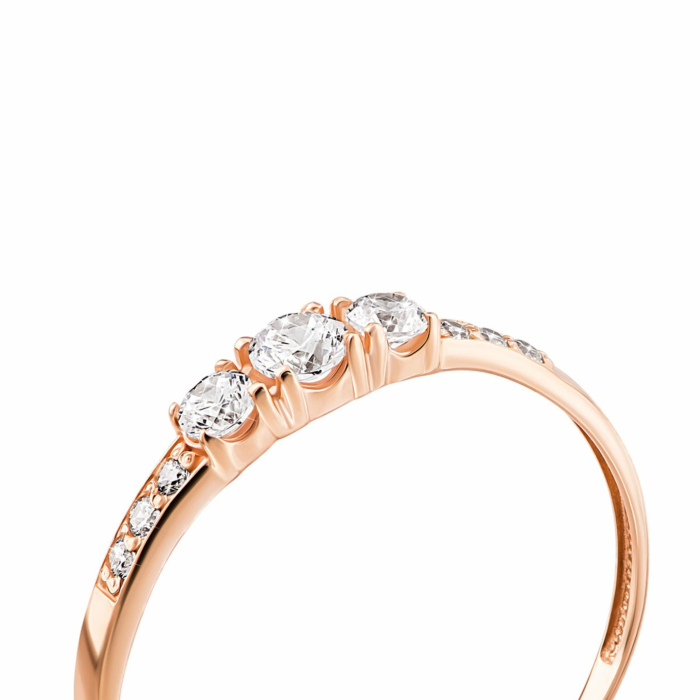 Золота каблучка з фіанітами.Артикул UG511/0281/00/01/01