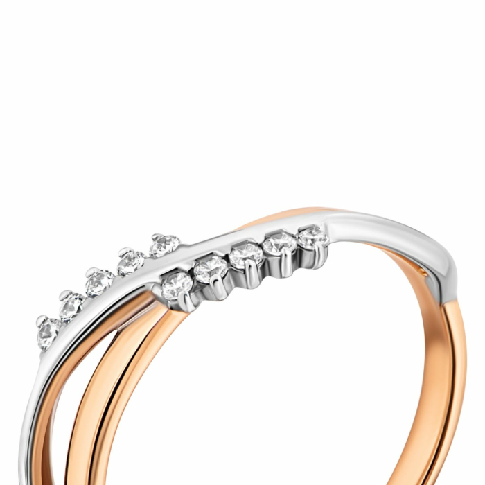 Золота каблучка з фіанітами.Артикул UG511/0284/01/01/12