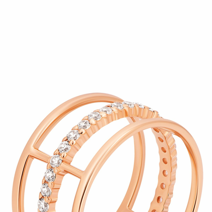 Золота каблучка з фіанітами.Артикул UG511/0285/00/01/01