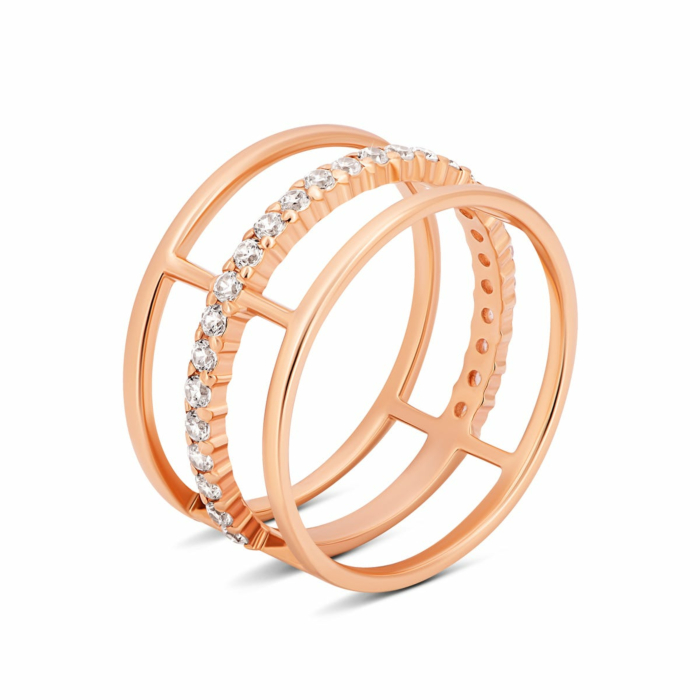 Золота каблучка з фіанітами.Артикул UG511/0285/00/01/01