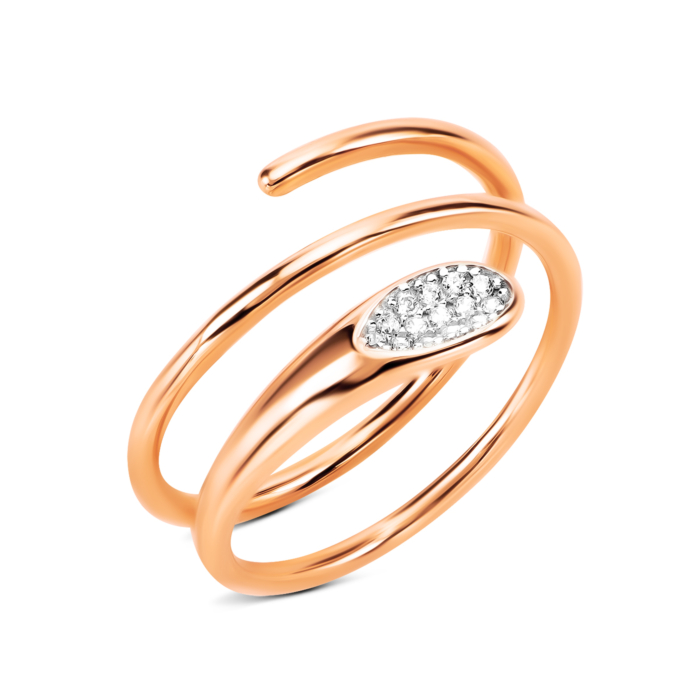 Золота каблучка з фіанітами. Артикул UG51/101/363