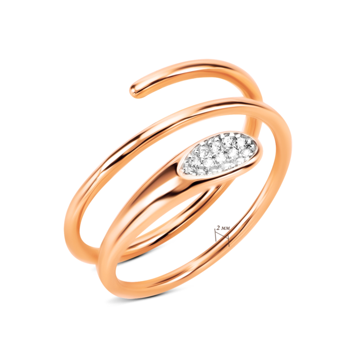 Золота каблучка з фіанітами. Артикул UG51/101/363