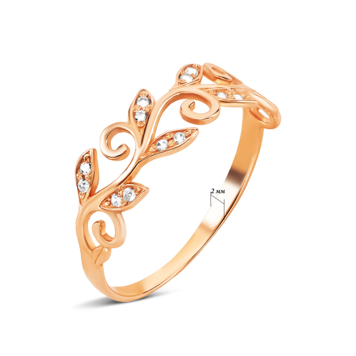 Золота каблучка з фіанітами. Артикул UG511/0226/00/01/01