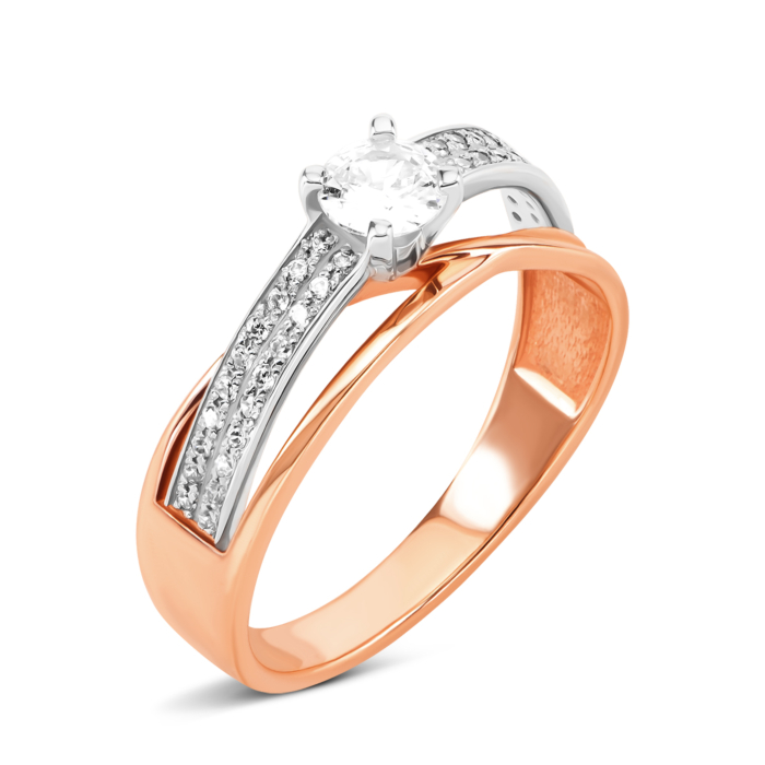 Золота каблучка з фіанітами. Артикул UG5110091/10/00/0138