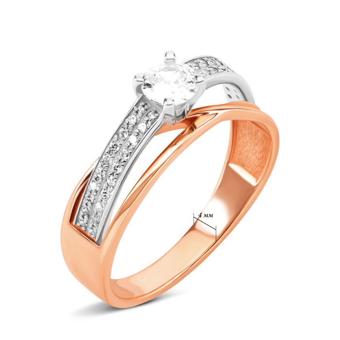 Золота каблучка з фіанітами. Артикул UG5110091/10/00/0138