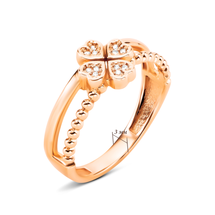 Золота каблучка з фіанітами. Артикул UG5110119/01/00/0171