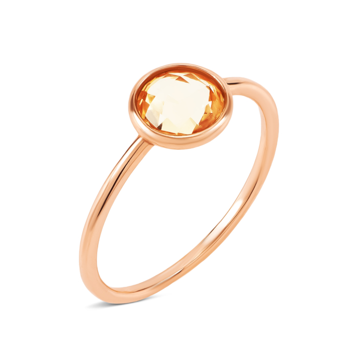 Золотое кольцо с жёлтым кварцем. Артикул UG51/101/209