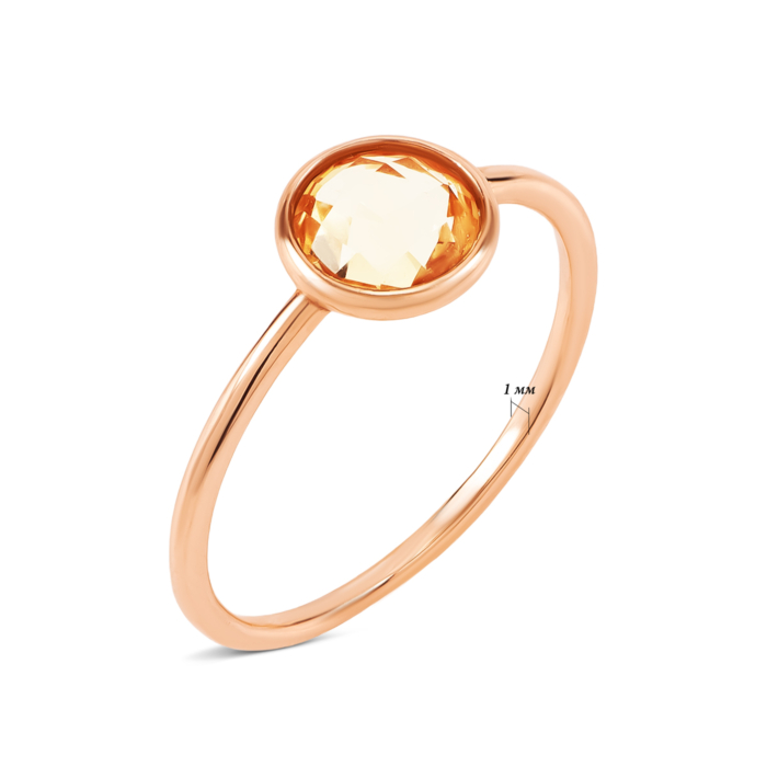 Золотое кольцо с жёлтым кварцем. Артикул UG51/101/209