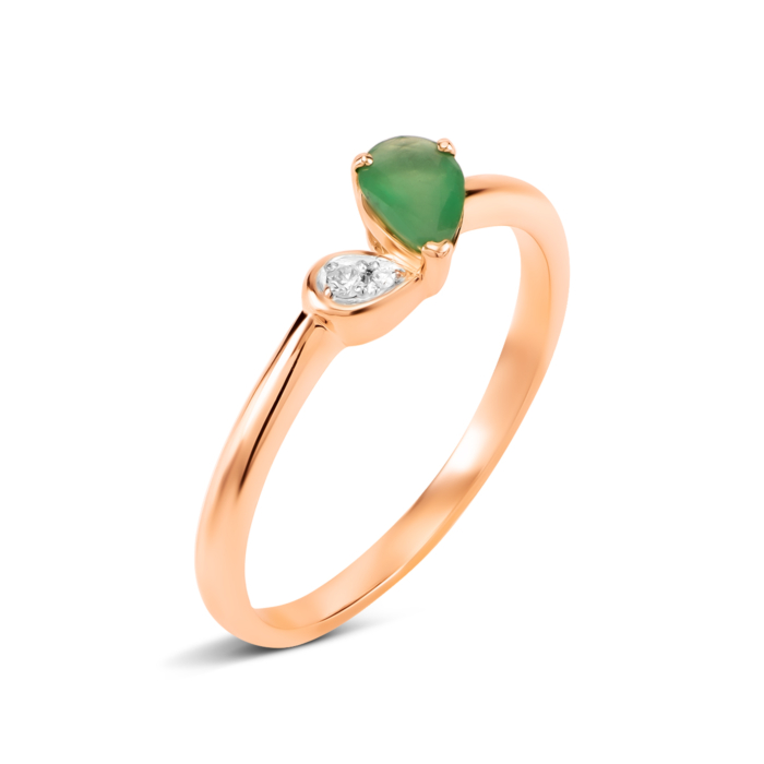 Золота каблучка зі смарагдом та діамантами. Артикул UG512670EMD