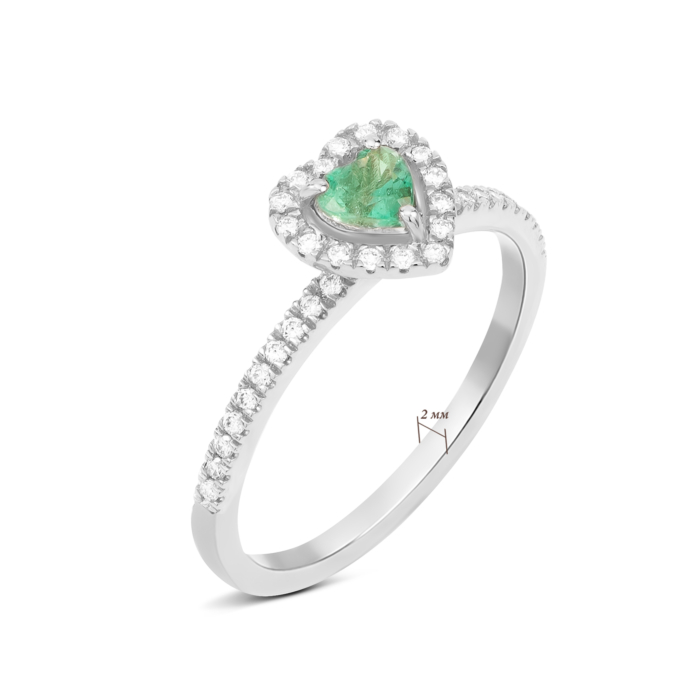 Золота каблучка зі смарагдом та діамантами. Артикул UG51111020102 D em