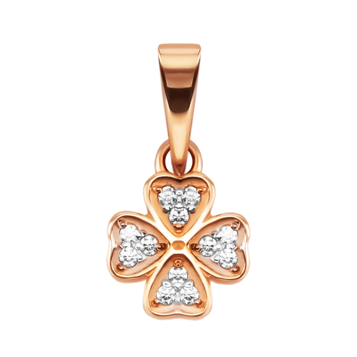 Золота підвіска з фіанітами. Артикул UG531/0174/01/01/01