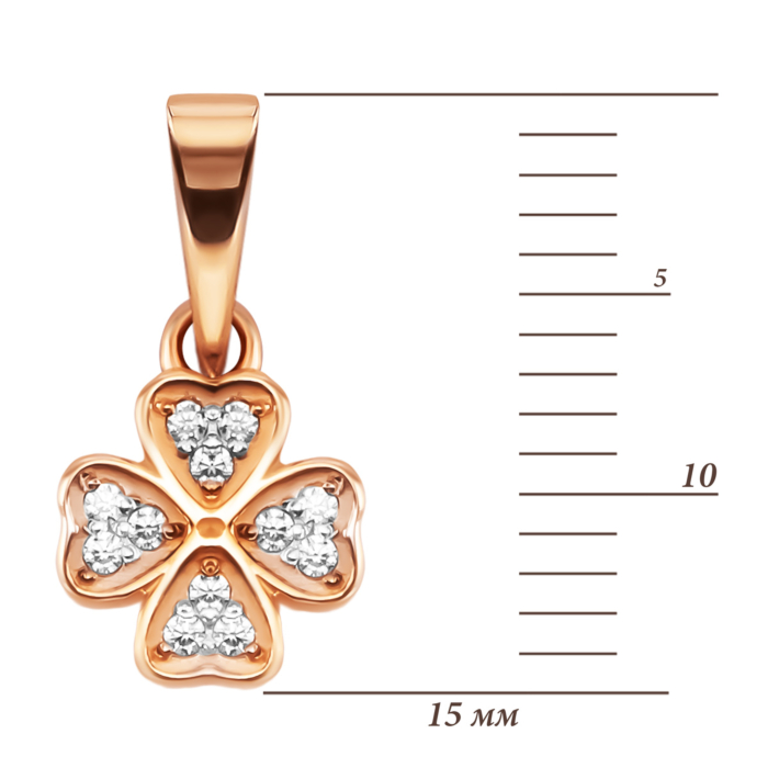 Золота підвіска з фіанітами. Артикул UG531/0174/01/01/01