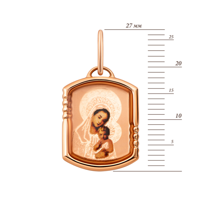Золота підвіска-ікона Божої Матері.Артикул UG53112019201