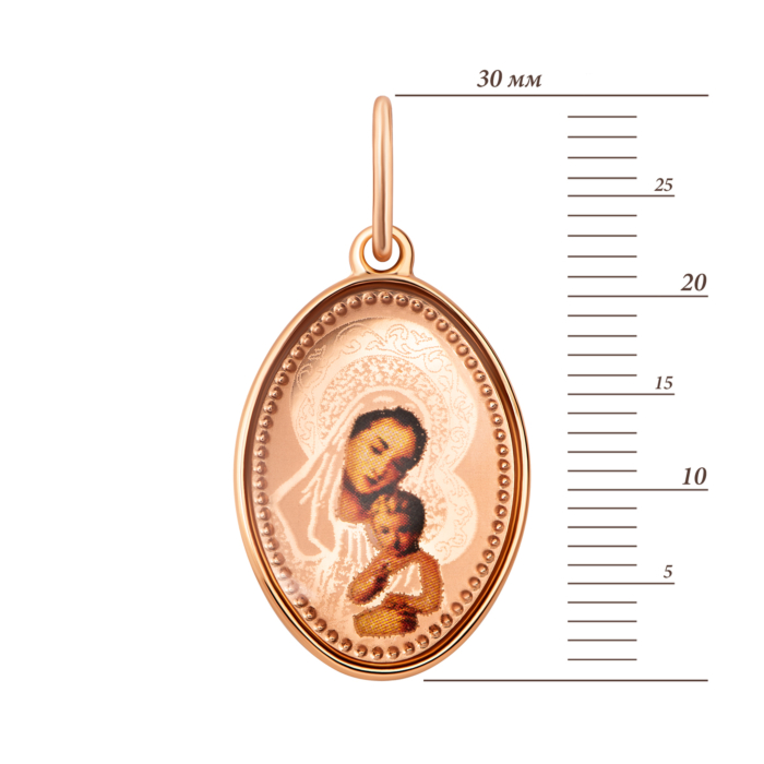 Золота підвіска-ікона Божої Матері.Артикул UG53112019301