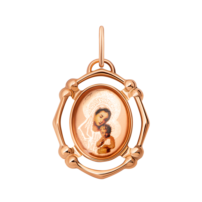 Золотая подвеска-иконка Божией Матери.Артикул UG53112019401