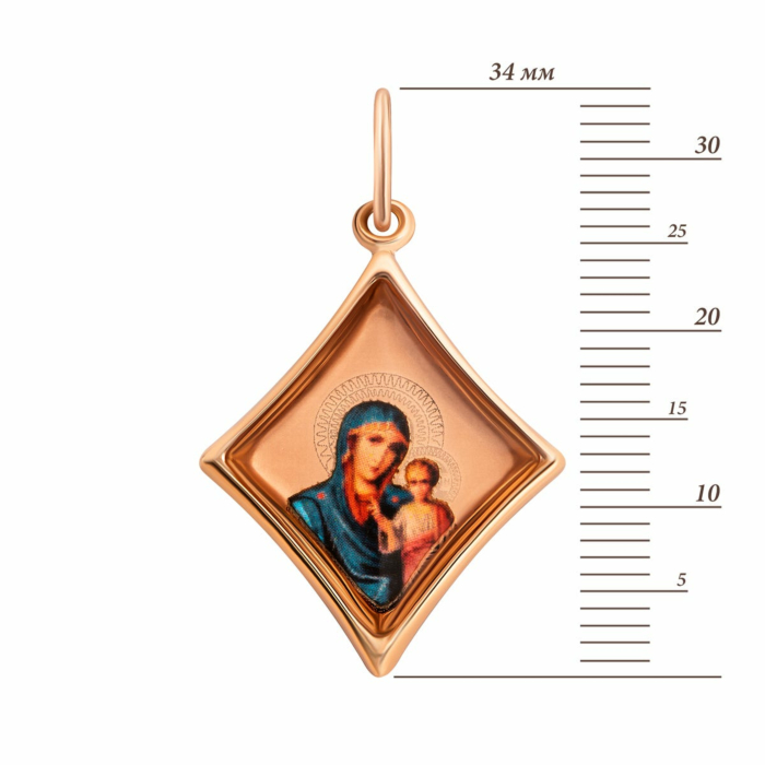 Золотая подвеска-иконка Божией Матери. Артикул UG53112020201