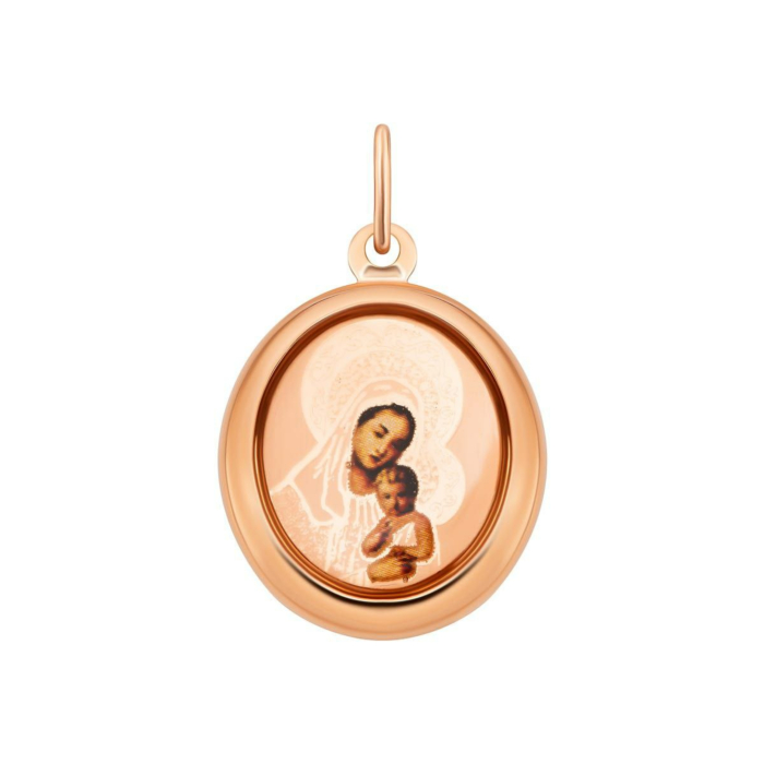 Золотая подвеска-иконка Божией Матери. Артикул UG53112019601