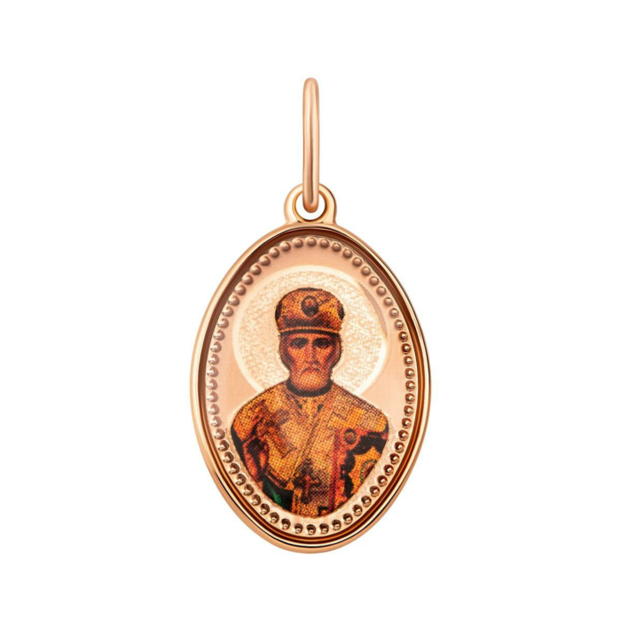 Золотая подвеска-иконка Св. Николай Чудотворец. Артикул UG53112020301