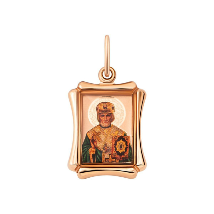 Золотая подвеска-иконка Св. Николай Чудотворец. Артикул UG53112020401