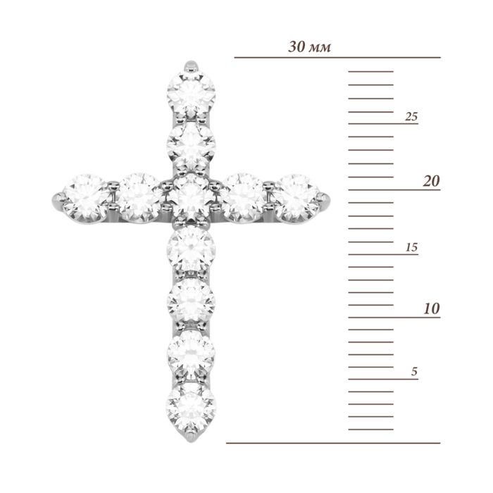 Золота підвіска Хрестик з діамантами.Артикул UG53111516202