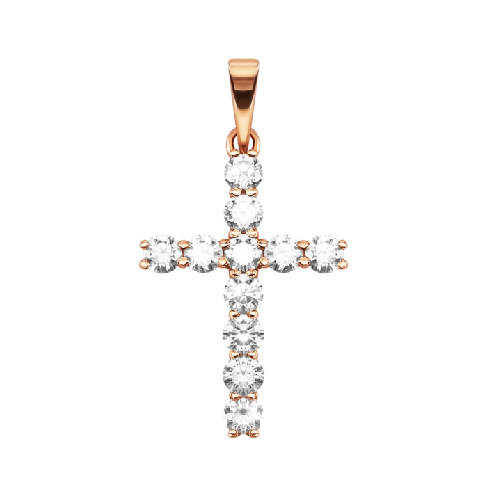 Золота підвіска Хрестик з діамантами. Артикул UG538/0039/00/01/01