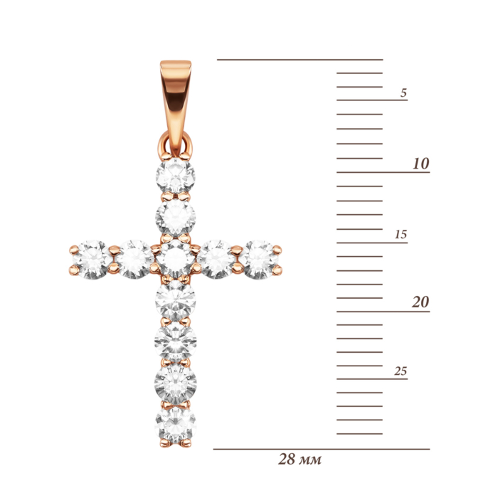Золота підвіска Хрестик з діамантами. Артикул UG538/0039/00/01/01