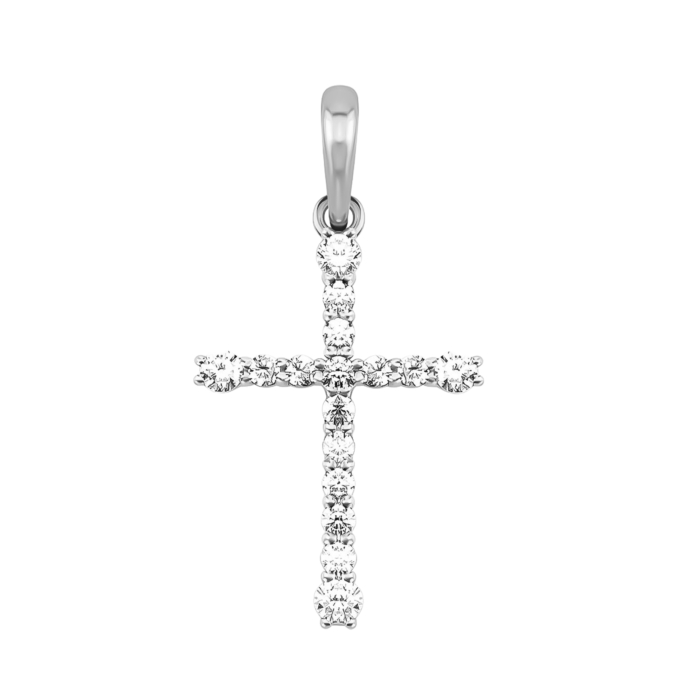 Золота підвіска Хрестик з фіанітами. Артикул UG531/0006/02/01/02