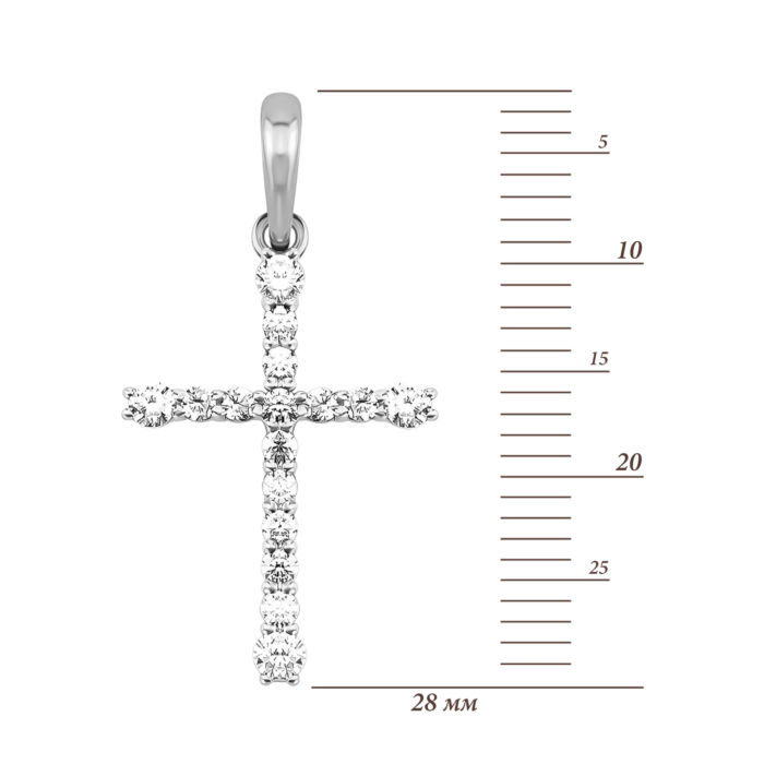 Золота підвіска Хрестик з фіанітами. Артикул UG531/0006/02/01/02