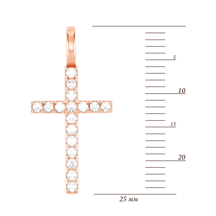 Золотая подвеска Крестик с фианитами. Артикул UG5334014