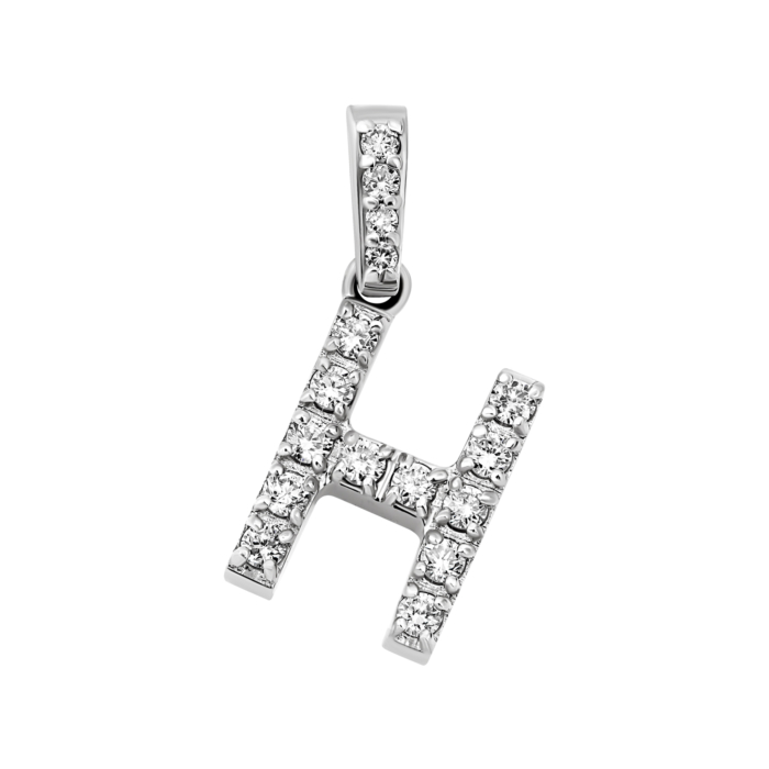 Золота підвіска Літера Н з діамантами.Артикул UG53101010702