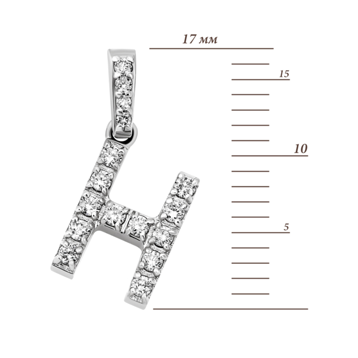 Золота підвіска Літера Н з діамантами.Артикул UG53101010702
