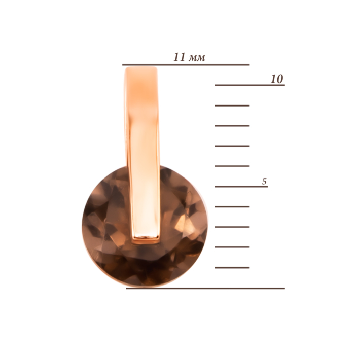 Золота підвіска з раухтопазом. Артикул UG5П4121 Ртоп