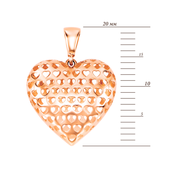 Золота підвіска Серце. Артикул UG53/51/150