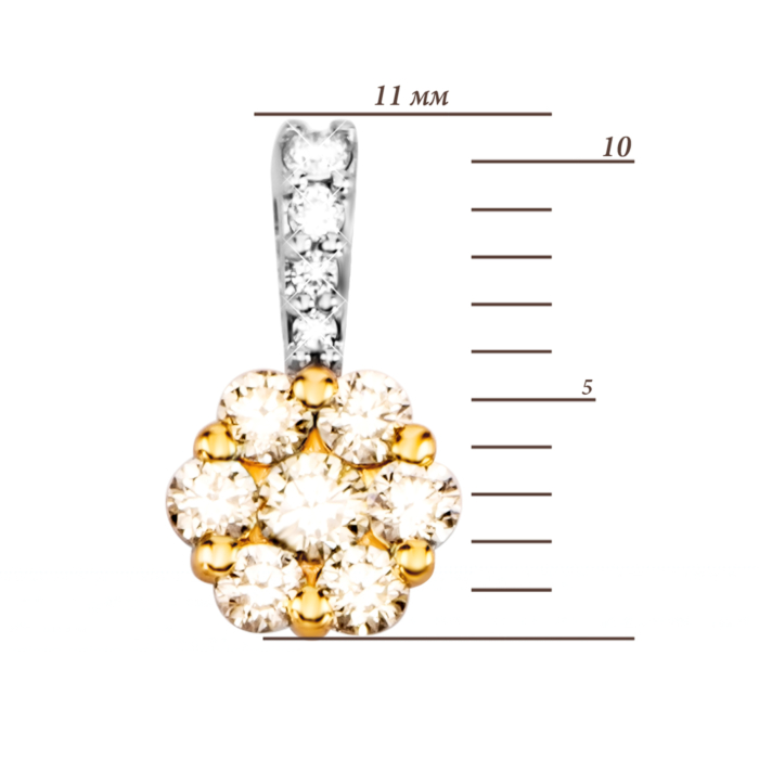 Золота підвіска з діамантами.Артикул UG53101011505 D