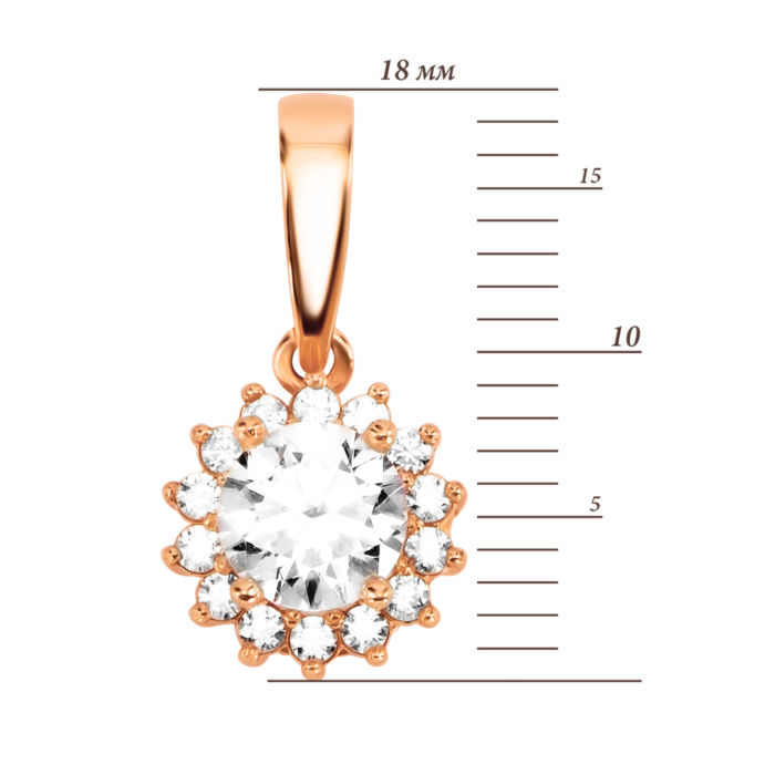 Золота підвіска з фіанітом Royal. Артикул UG5П4044 Royal