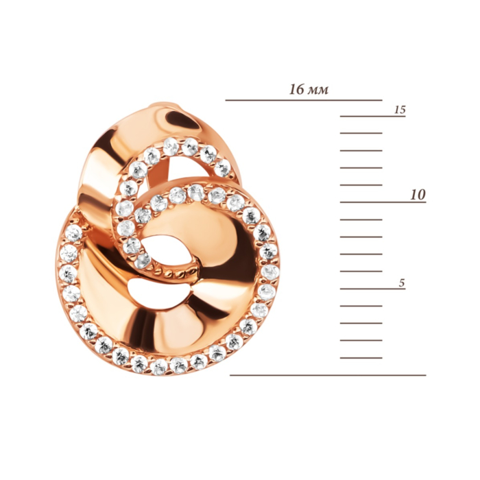 Золота підвіска з фіанітами. Артикул UG5ПВ984(м)и