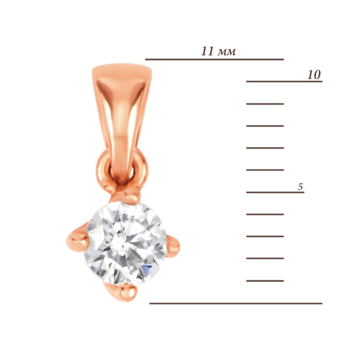 Золота підвіска з фіанітом Tesori. Артикул UG531286/01/0/4027