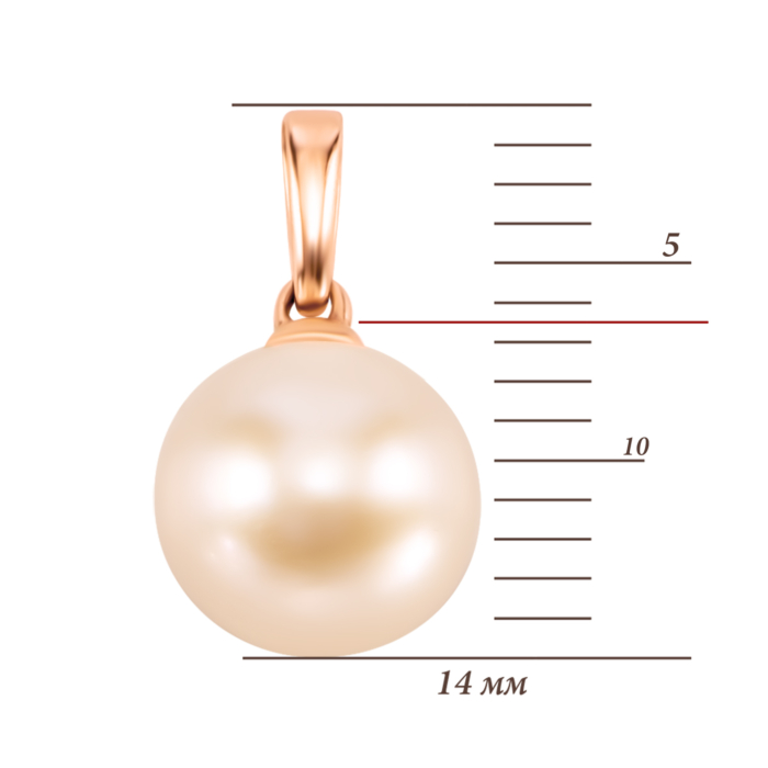 Золотая подвеска с жемчугом. Артикул UG5319100710101п